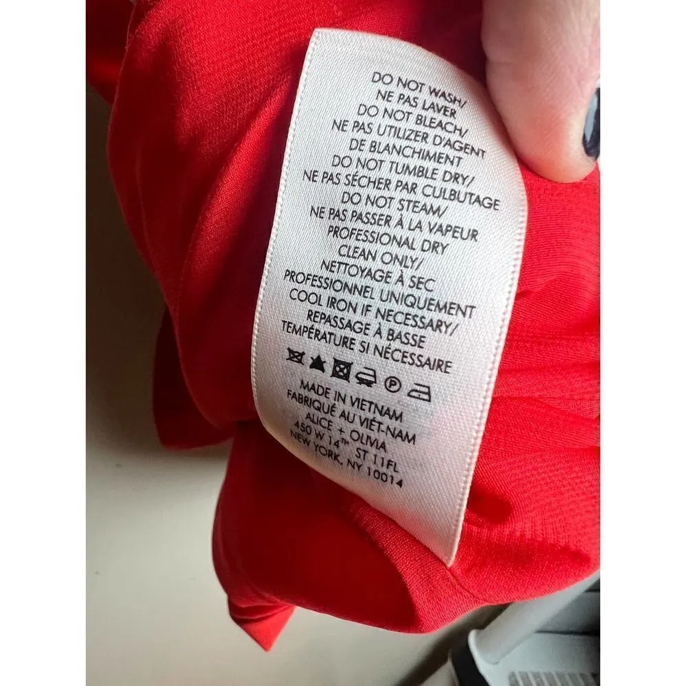 Alice + Olivia Lennon Red Sleeveless Front Zipper Dress Sz. 6 - Image 7