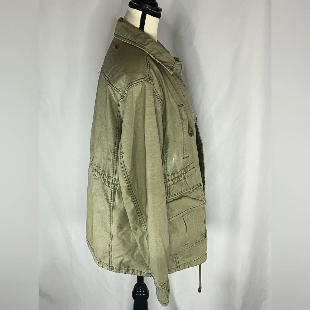 Gap (Red) Faded Olive Field Jacket Style w/Full Snap Closure - Image 5