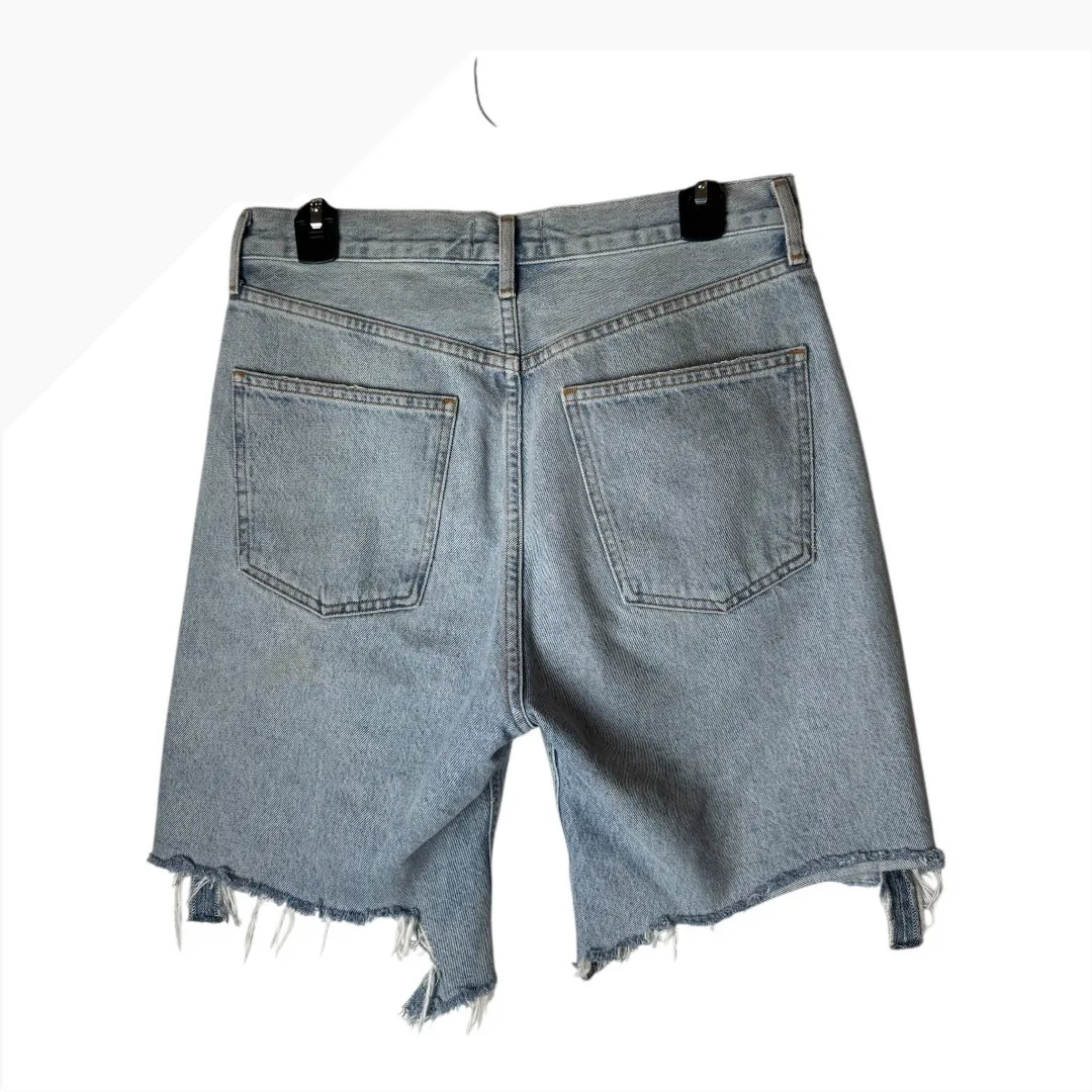 AGOLDE Shorts Women Size 26 Blue Light Wash Denim Chewed Hem Indra‎ Jean Shorts - Image 2
