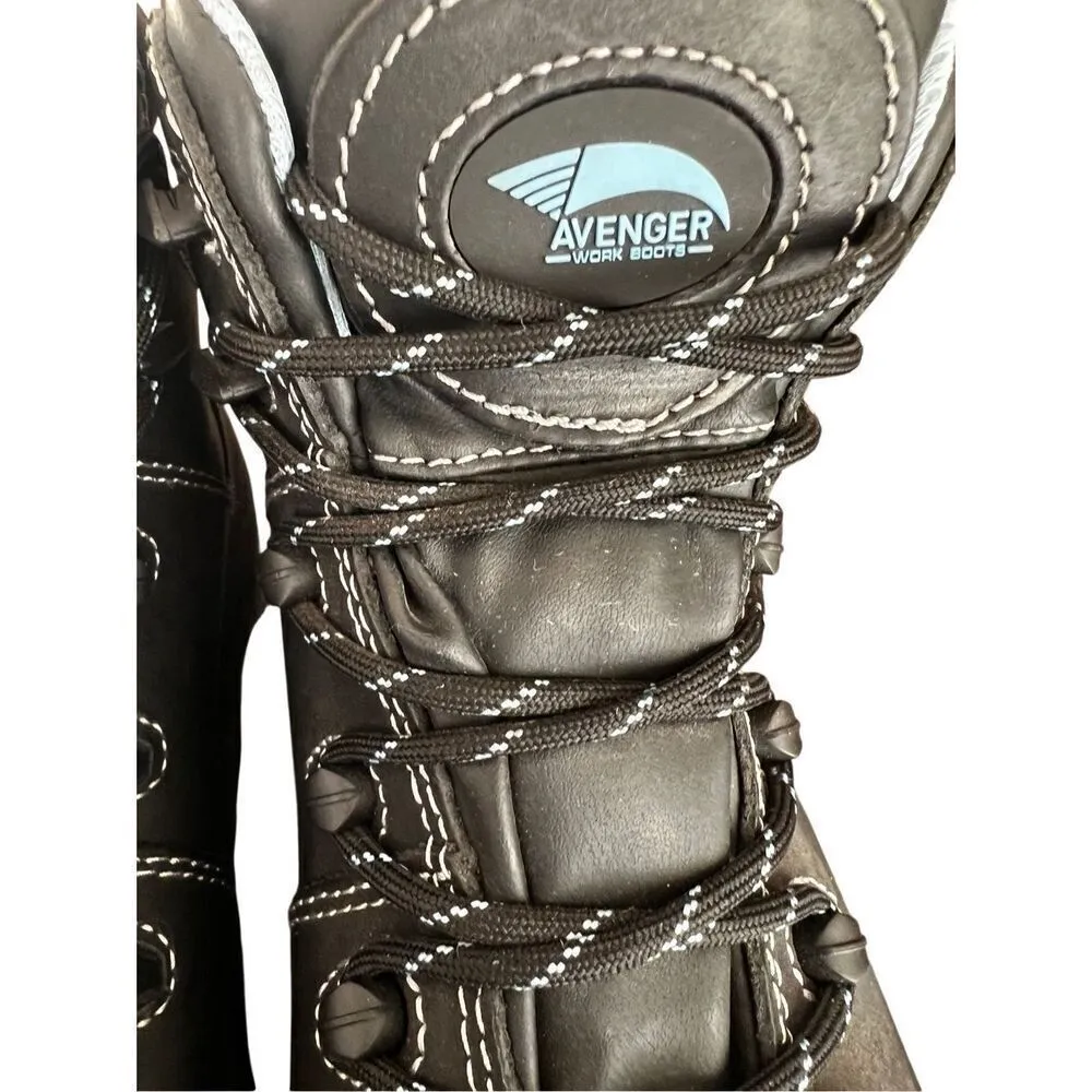 Avenger Womens Comp Toe Fraimer CT Leather Boots Size 8.5 Black - Image 5