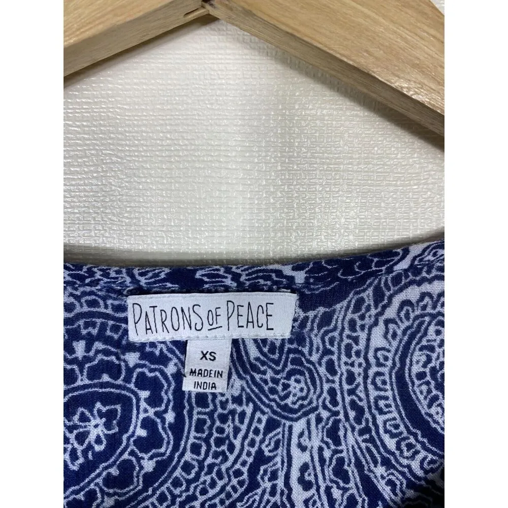 Patrons Of‎ Peace Boho Floral Cold Shoulder Flare Sleeve Mini Dress XS Crochet - Image 7