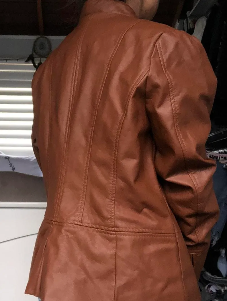 Leather Jacket Brown Size XL - Image 2