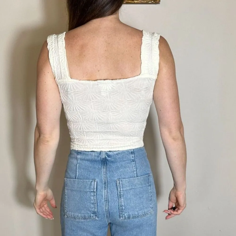 Vintage Poof NY White Embroidered Top Size S/M - Image 5