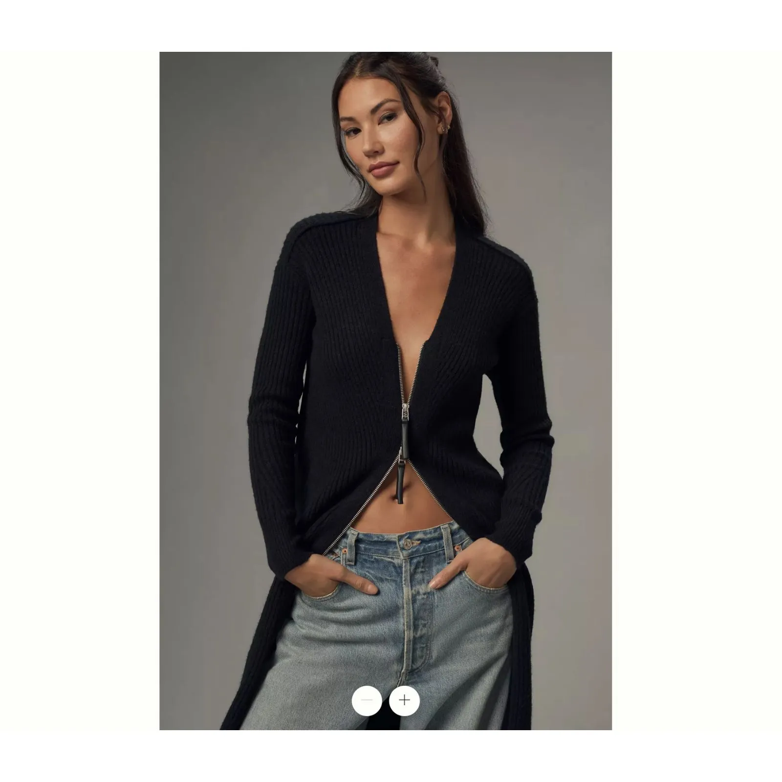 Anthropologie Pilcro Faux Leather-Trimmed Duster Cardigan Sweater - Image 4