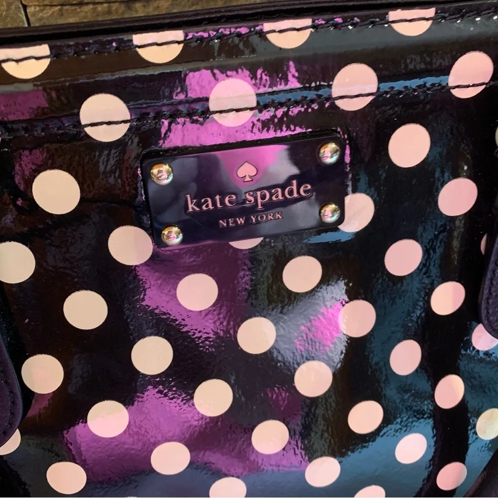 Kate Spade Black Polka Dots Medium Shoulder Bag Tote Purse - Image 4