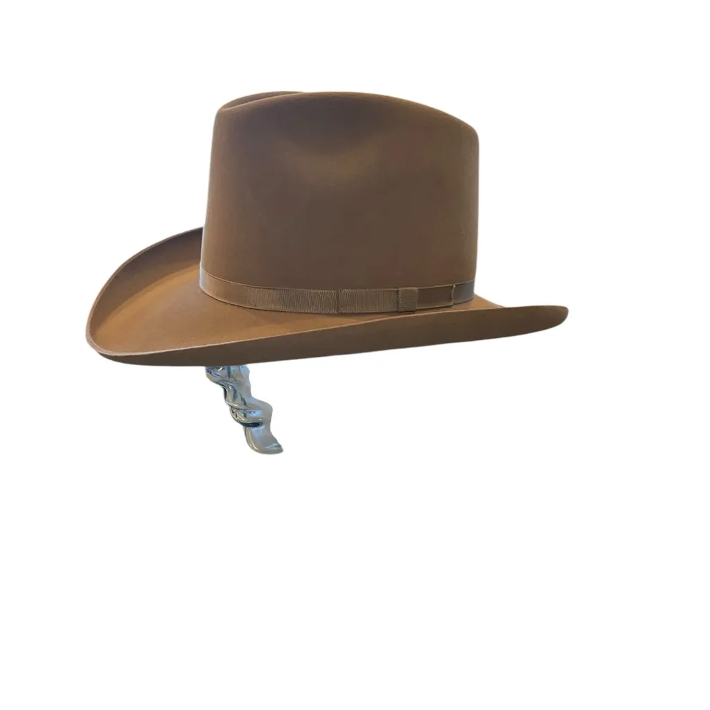 Vintage Resistol Stagecoach Tan Western Cowgirl Hat 7 3/5 in Feather Bull Rider - Image 5