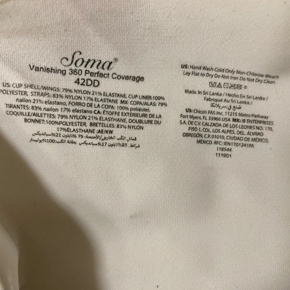 Soma women's 42DD 360 vanishing perfect coverage style soft and smooth Bra - Image 3