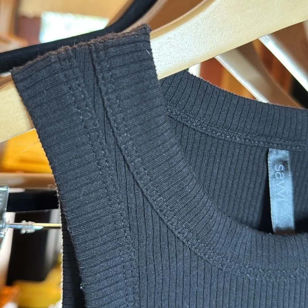 Savvi Sophia Black Ribbed Tank Size Small - Image 3