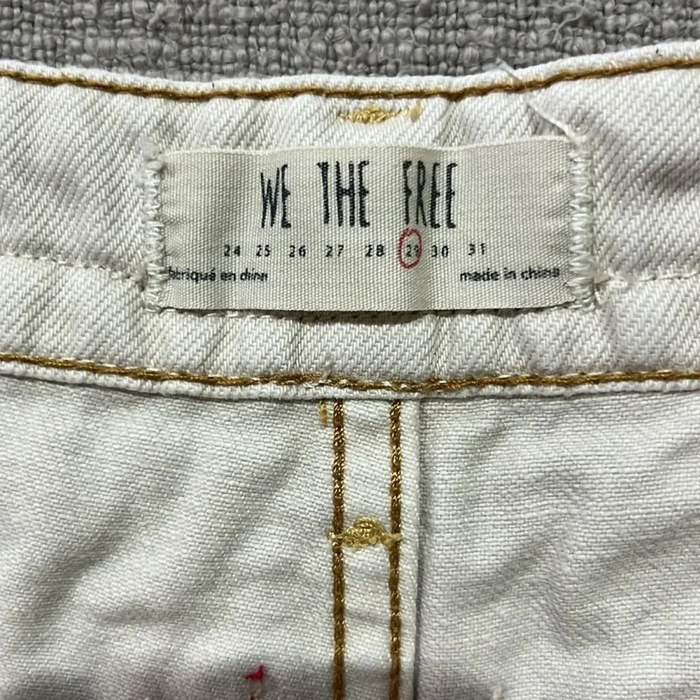 Free People We The Free Borderline Embroidered Cutoff Denim Shorts In White 29 - Image 7