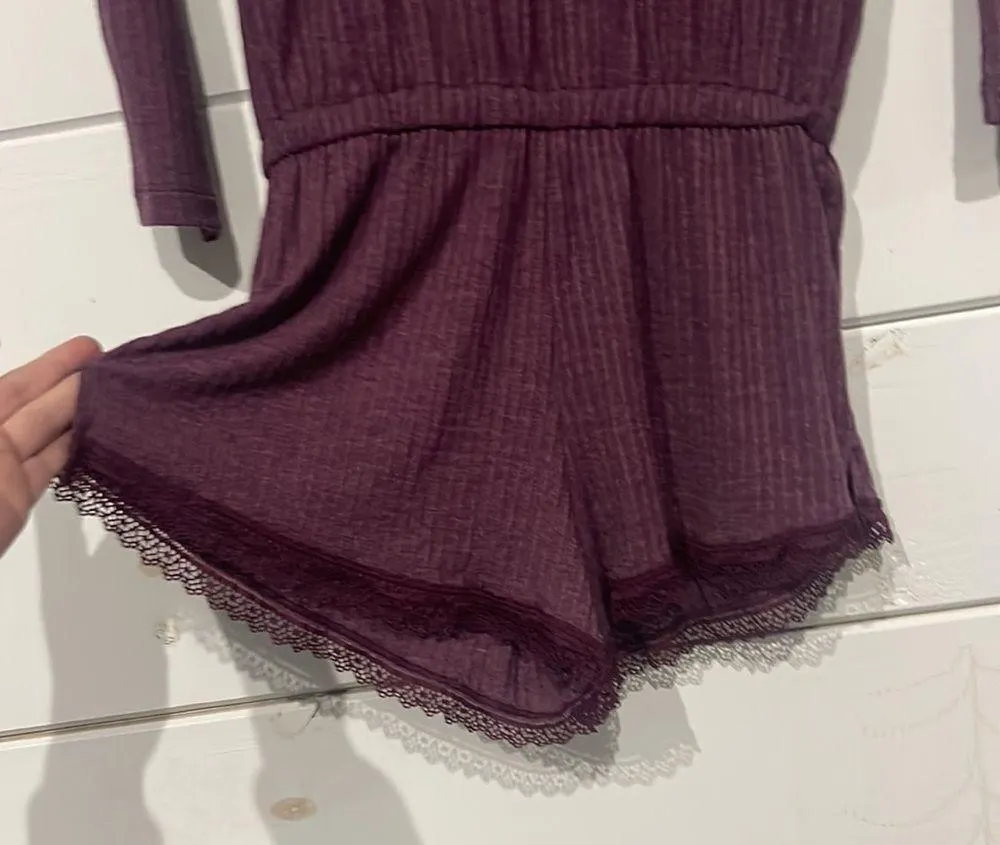 Victoria’s Secret Long Sleeve Ribbed Romper PJ Lounge Pajama Set - Image 4