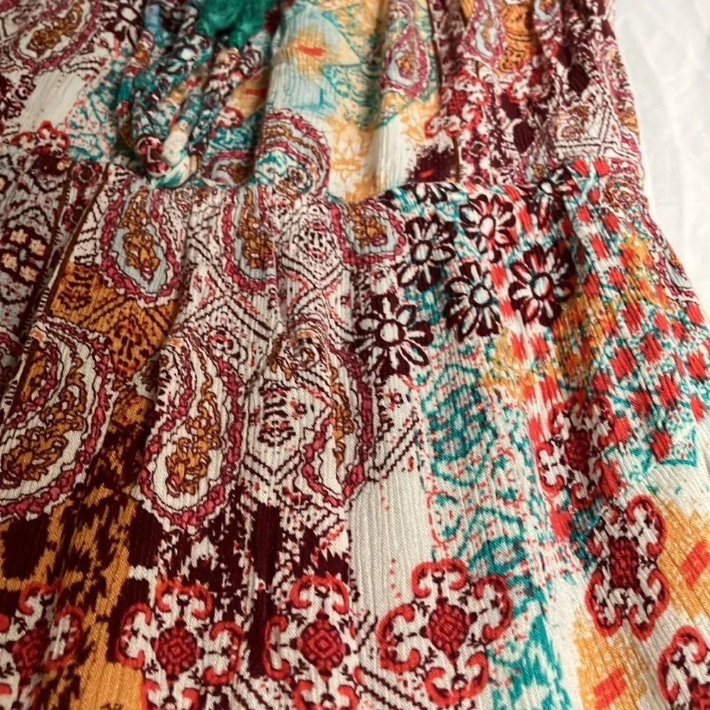 Lascana: Teal & Red Paisley Flowy Print Dress/ Coverup - Image 4