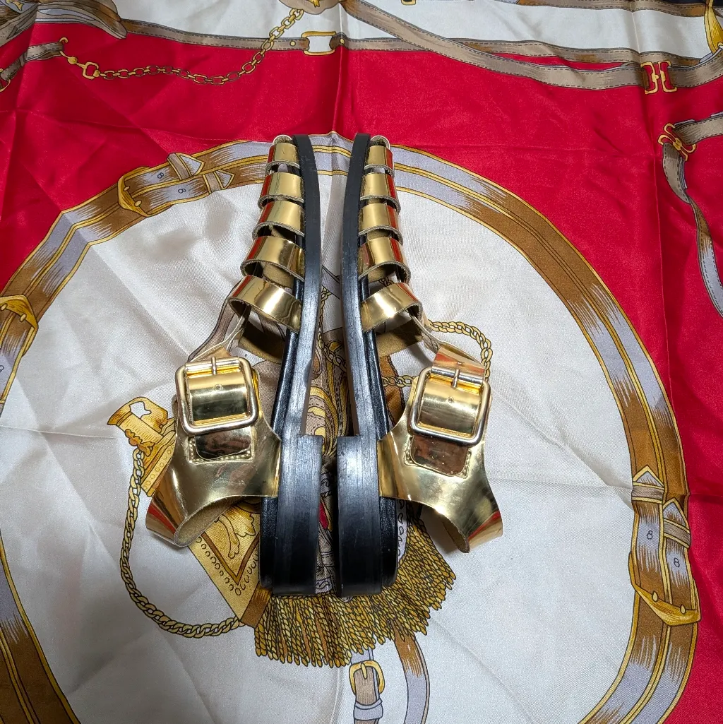 Crew Winona fisherman sandals in metallic Gold Size 7 - Image 3