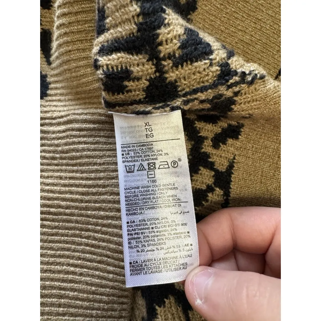 OLD NAVY Soft Cropped Cheetah Print Button Up Cardigan Sweater Fall Size XL City - Image 8