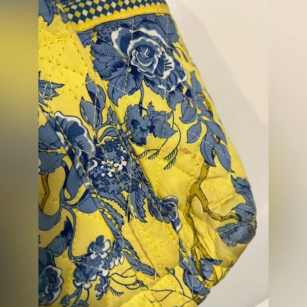 Americana by Sharif Vintage Retired Yellow/Blue Floral Fabric Zipper Closure Bag - Image 10