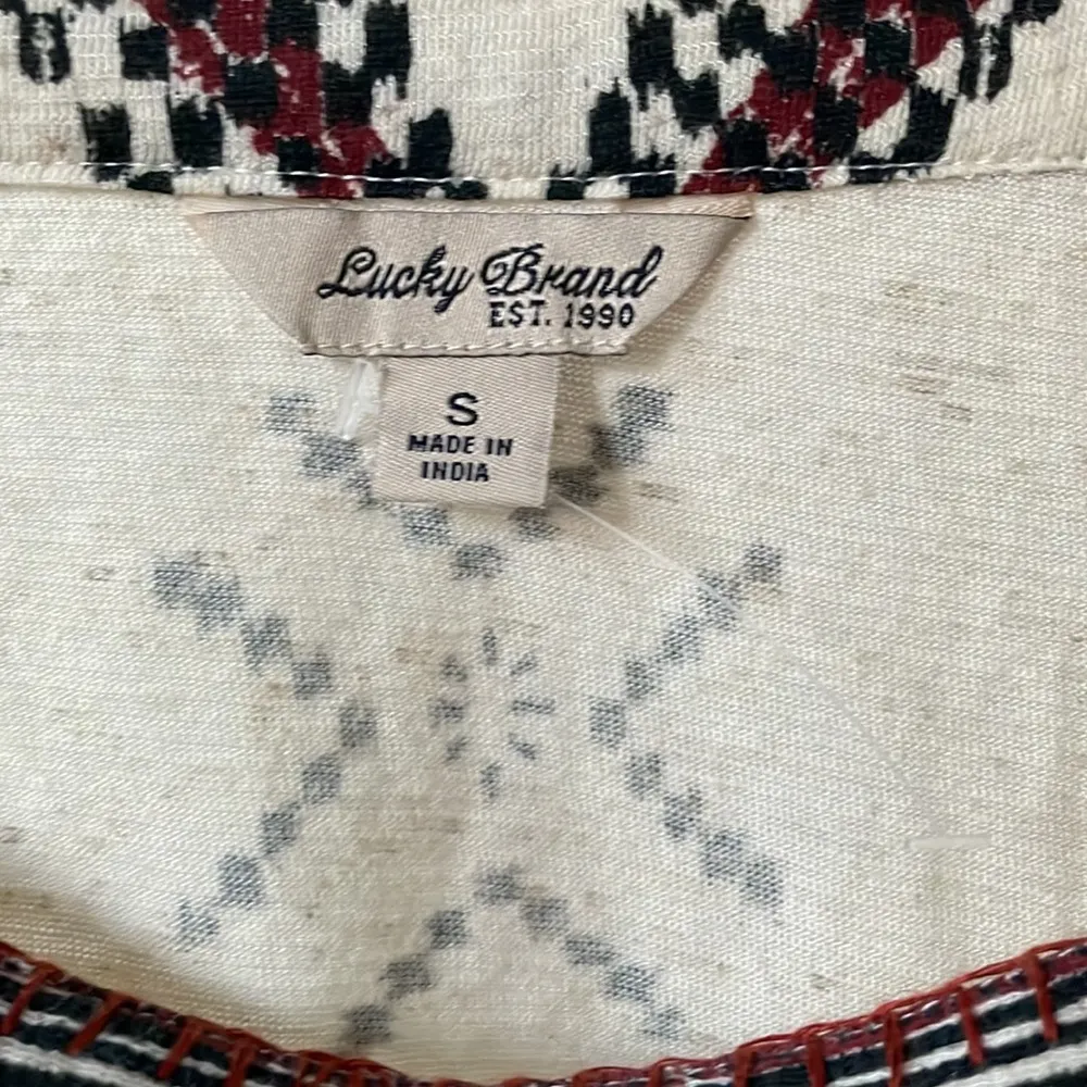 NWOT Lucky Brand Cora Aztec diamond cute wide sleeve jersey top - Image 6