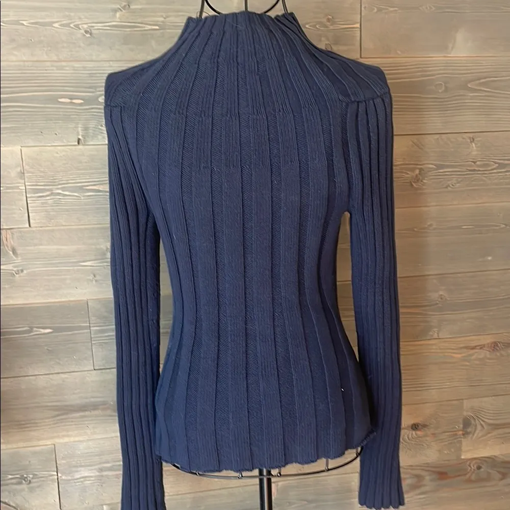 BR mock neck, Navy Ribbed Knit Sweater-sold out online - Image 5