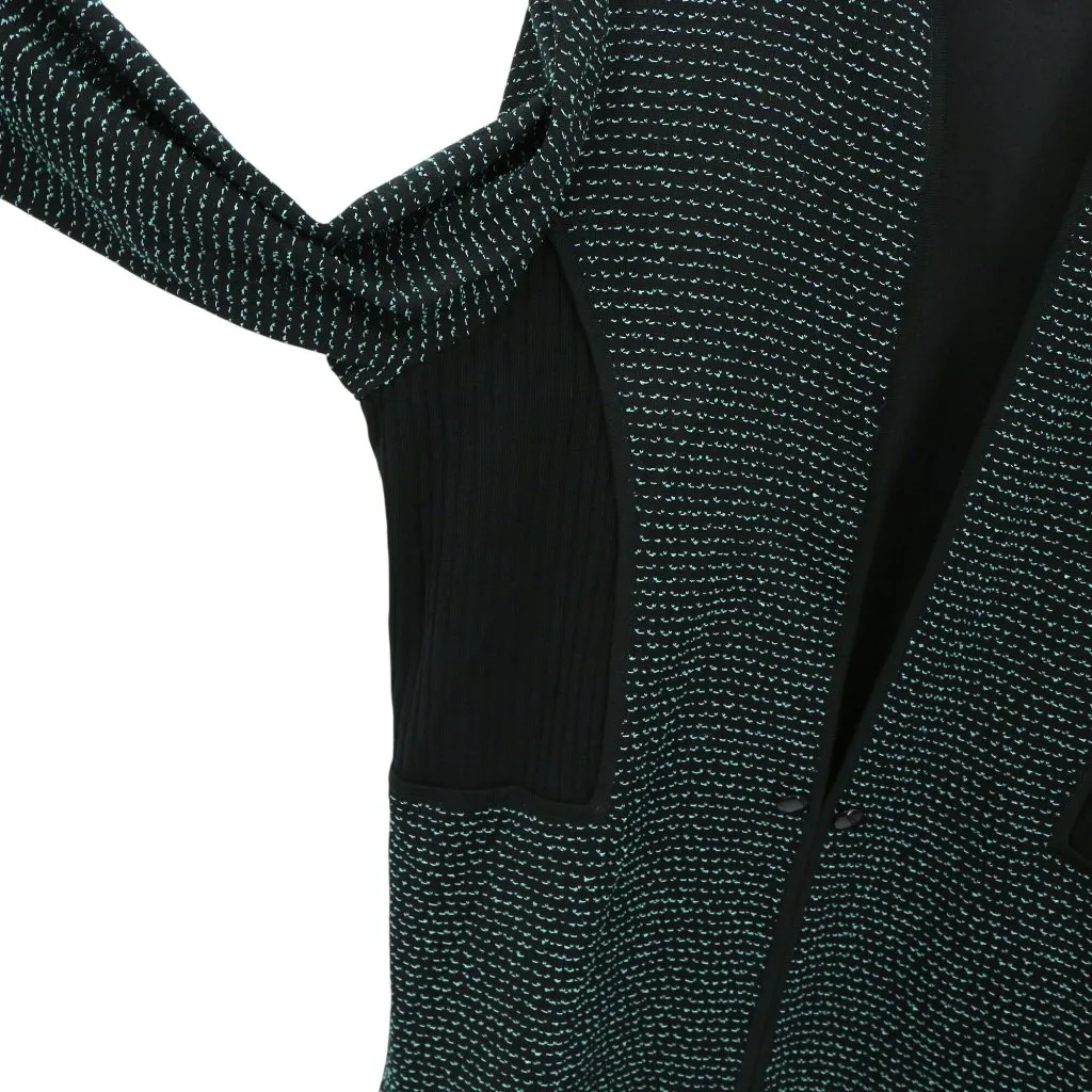 Ming Wang Lined Mint Green Black Textured Knit Jacket 0X - Image 3