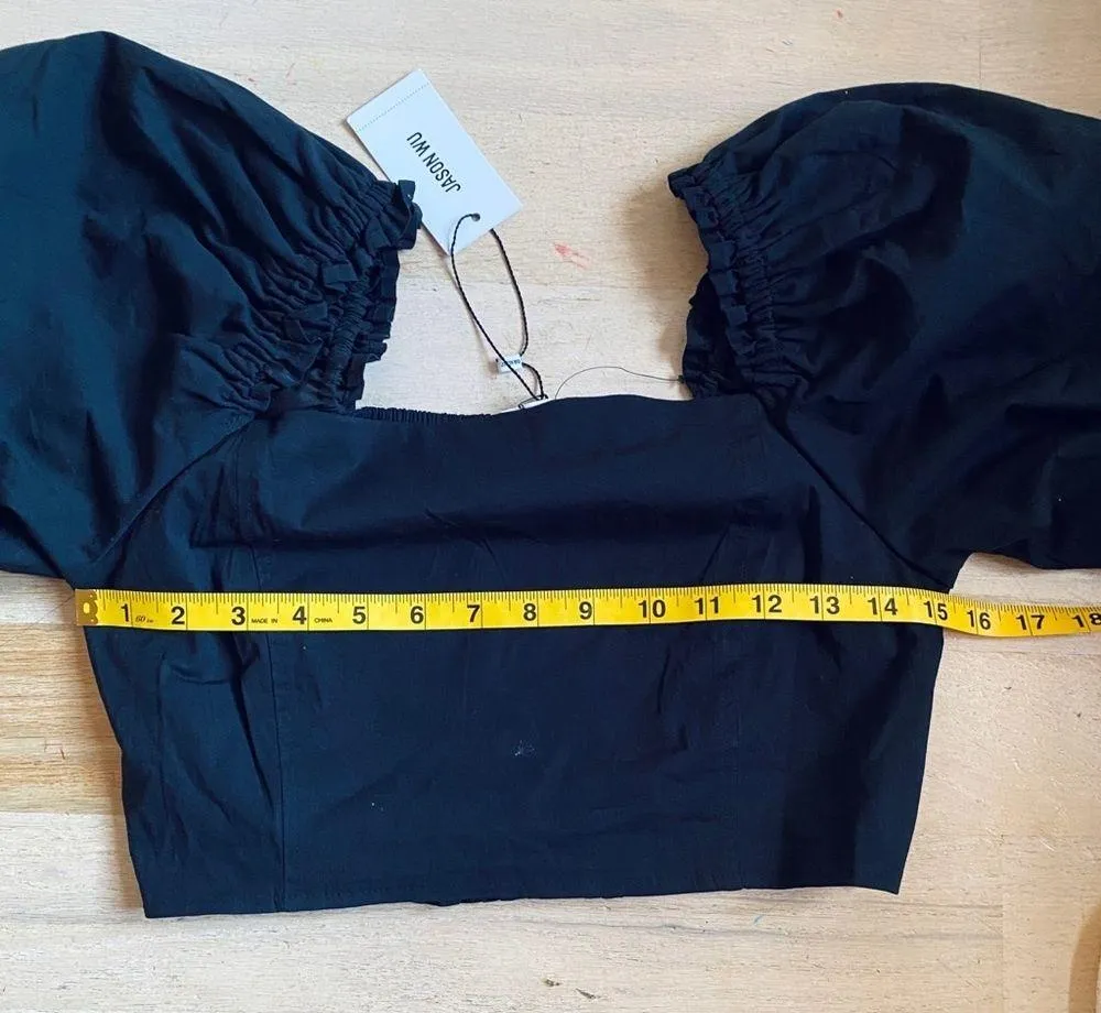 Jason Wu puff sleeve cotton crop top NEW - Image 5