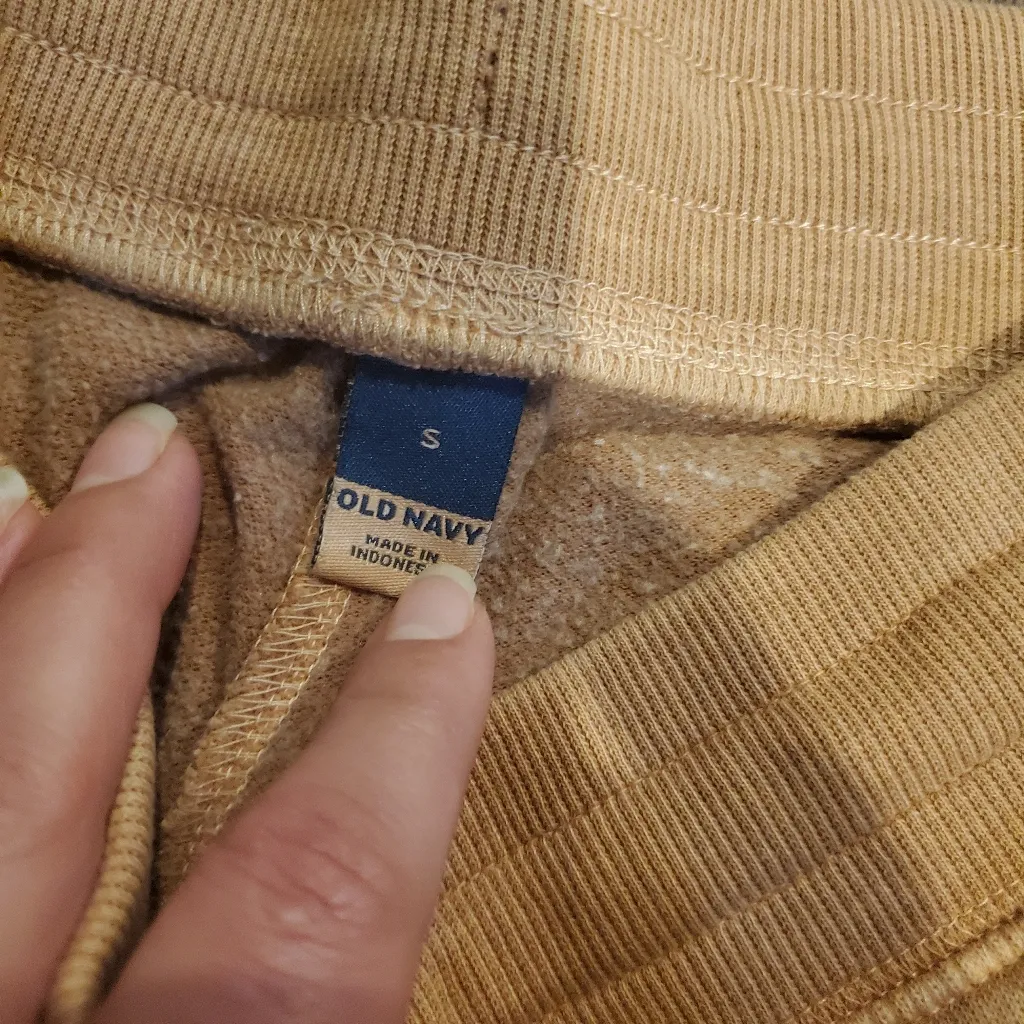 Old Navy Tan Ribbed Knit Top Midrise Vintage Street Size Small Joggers - Image 2