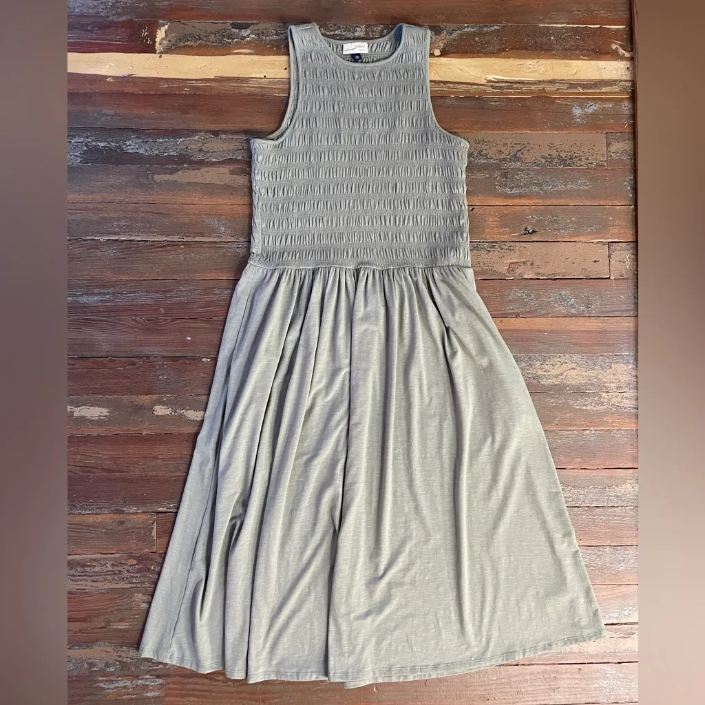 NWT Universal Thread Olive Green A Line Smocked Tank Dress - Sz XXL 💚🎀 - Image 10