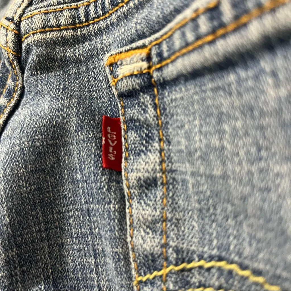 Levi’s 515 Bootcut Blue Denim Jeans Size 14M Mid Rise Light Wash 28” Inseam - Image 7