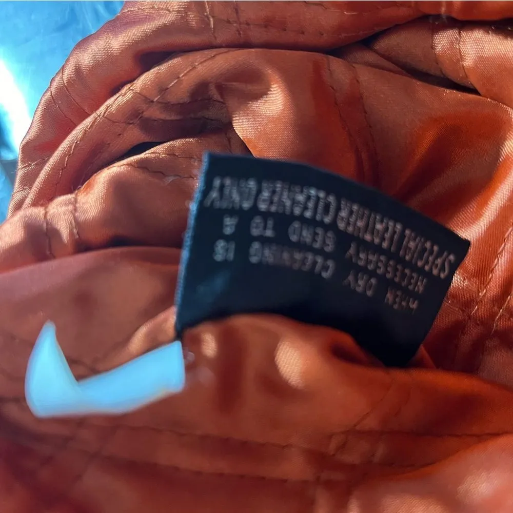 WILSONS LEATHER Orange Jacket Coat Anorak Parka Insulated Zip Hood Size Medium - Image 11