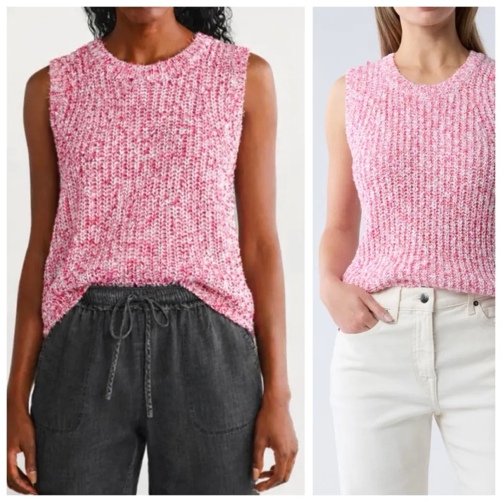 Splendid Elysees Sweater Tank, Fiore Marl (Pink) sz. S - Image 2