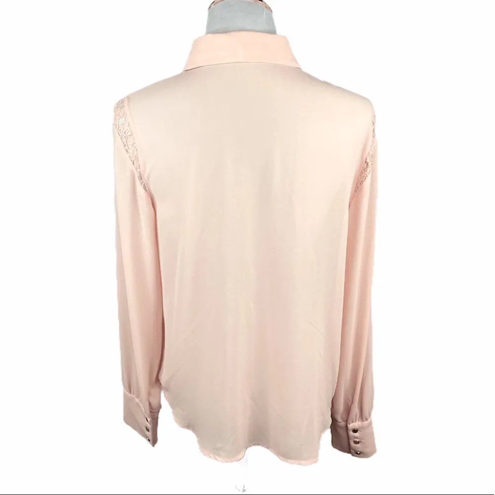 Chloe K Sheer Blouse, Light Peach, Large - Image 2