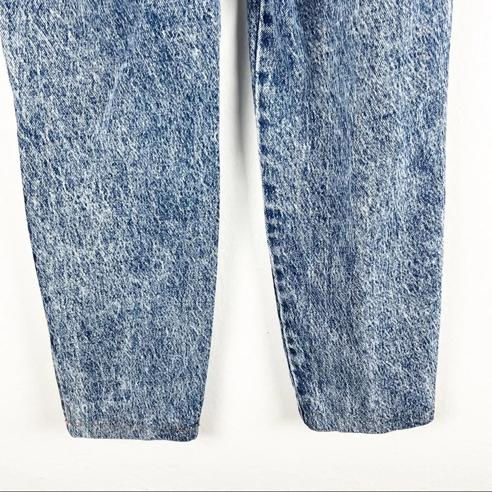 CHIC Vintage Acid Wash High Rise Flat Front Pocket Mom Jeans, Size 8 Blue - Image 12