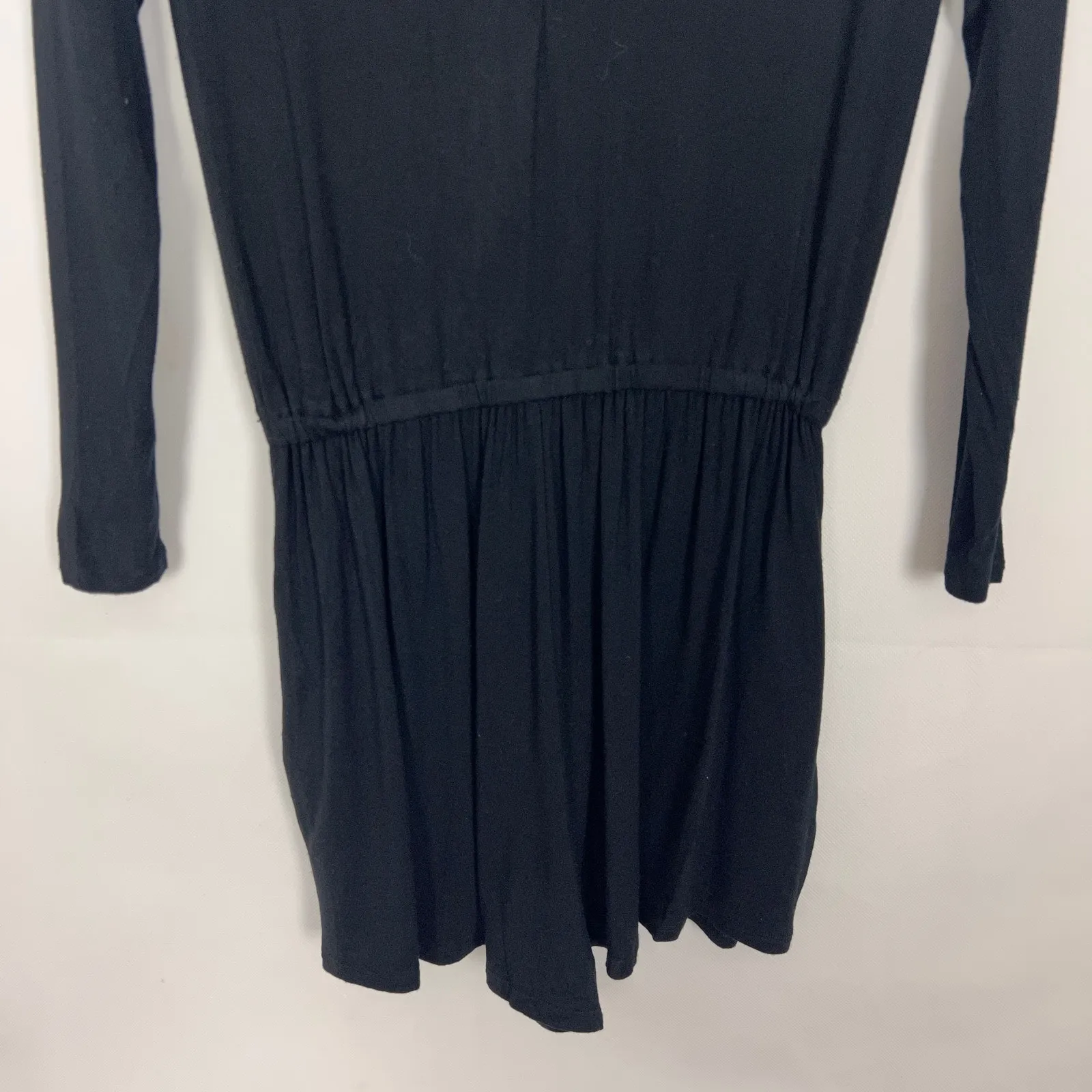 American Eagle Long Sleeve Open Back Black Strappy Romper Size XXS - Image 7