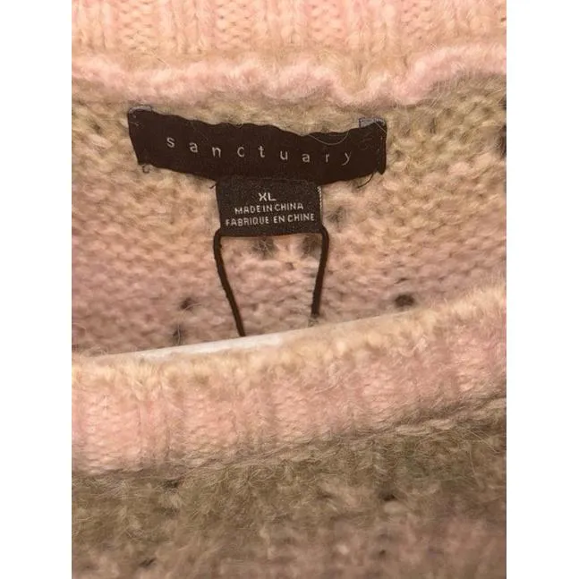Sanctuary Pointelle Mockneck Sweater, NWT size XL - Image 3