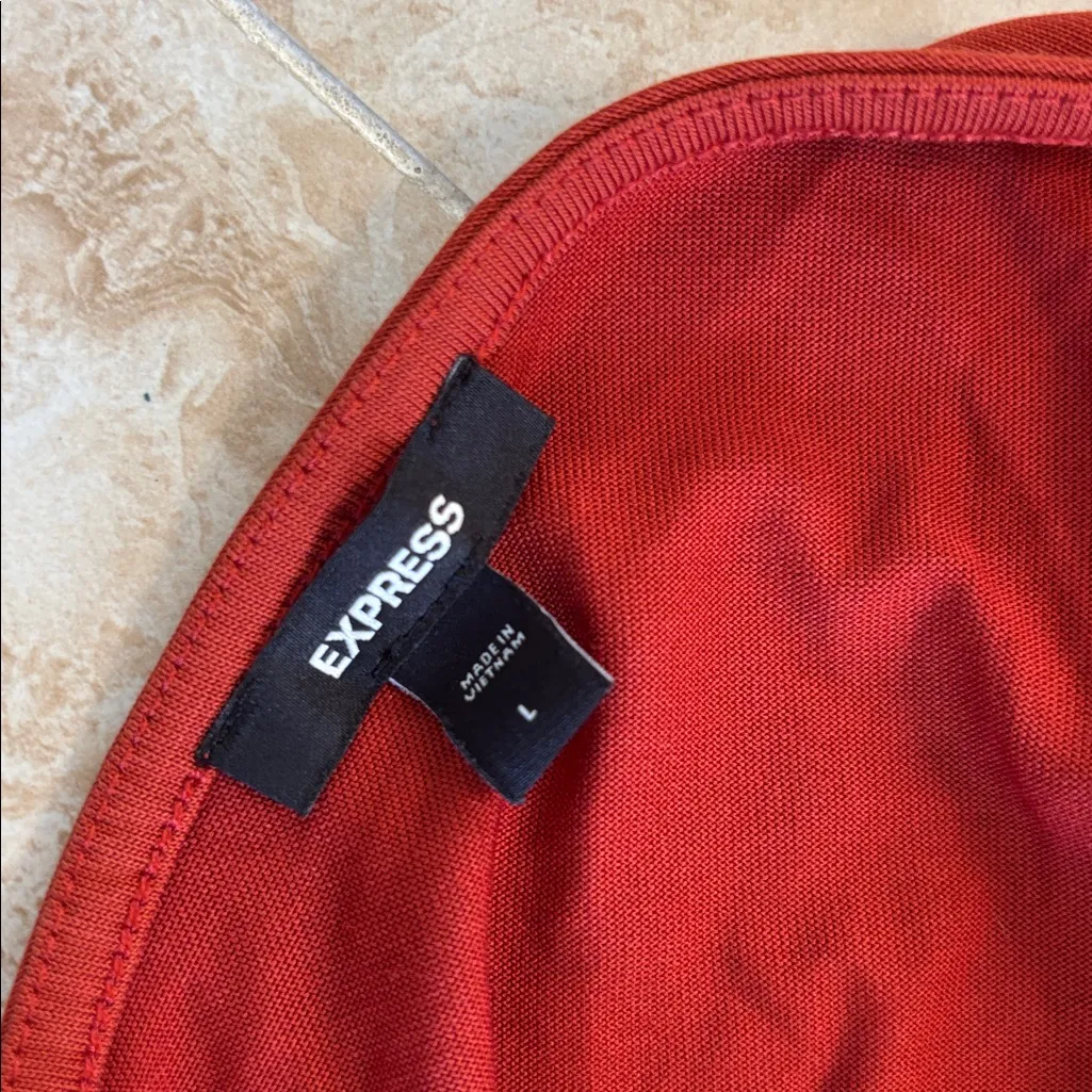 Express Cinnibar Ruched Wide Leg Elegant One-Shoulder jumpsuit fall event - Image 7