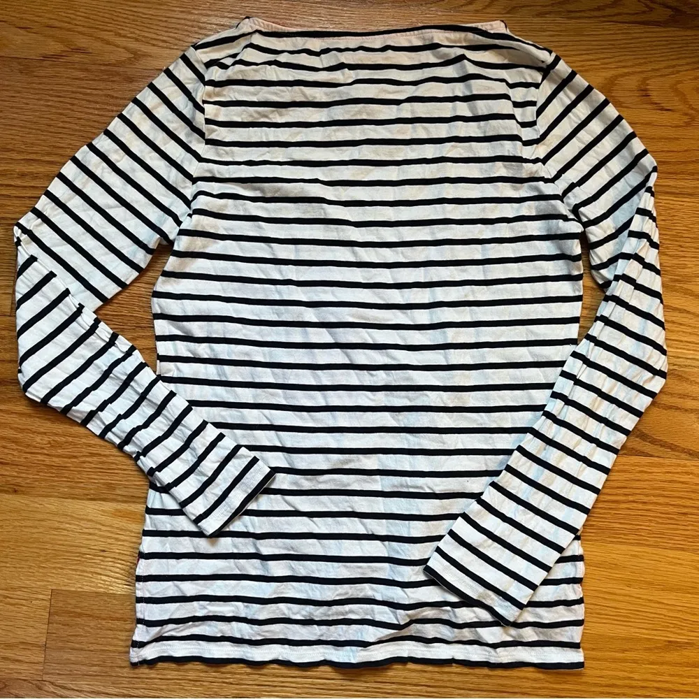 Boden reindeer striped shirt size 4 - Image 4