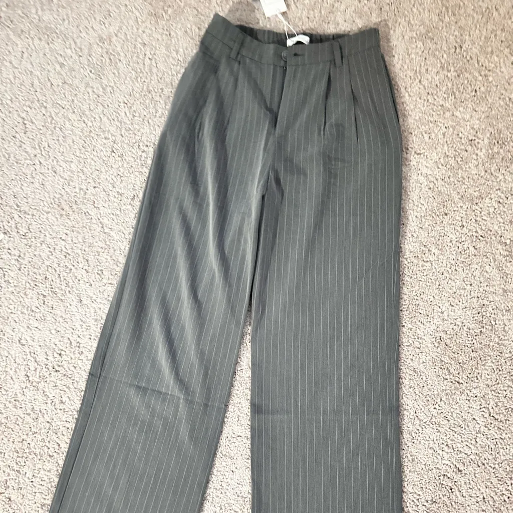 Active USA Gray pinstriped wide leg pants. S - Image 9