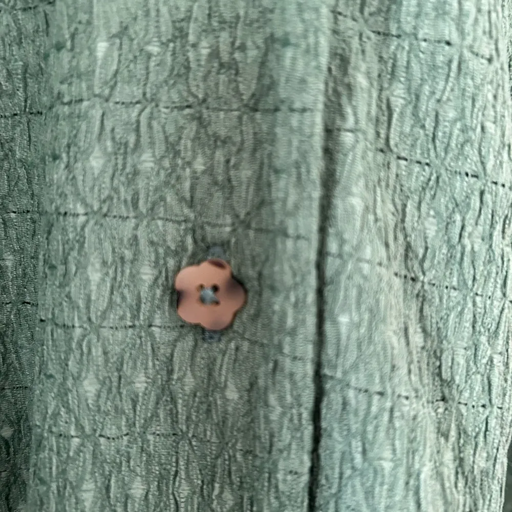 Madewell Crinkle Knit Button Up Top Green Size XS - Image 7