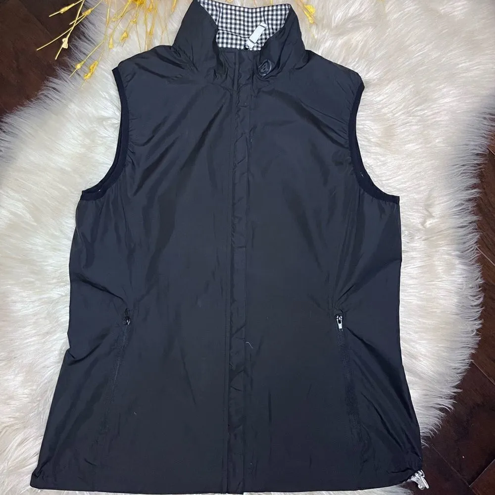 Abacus black/white gingham reversible lightweight vest sz medium Black - Image 2