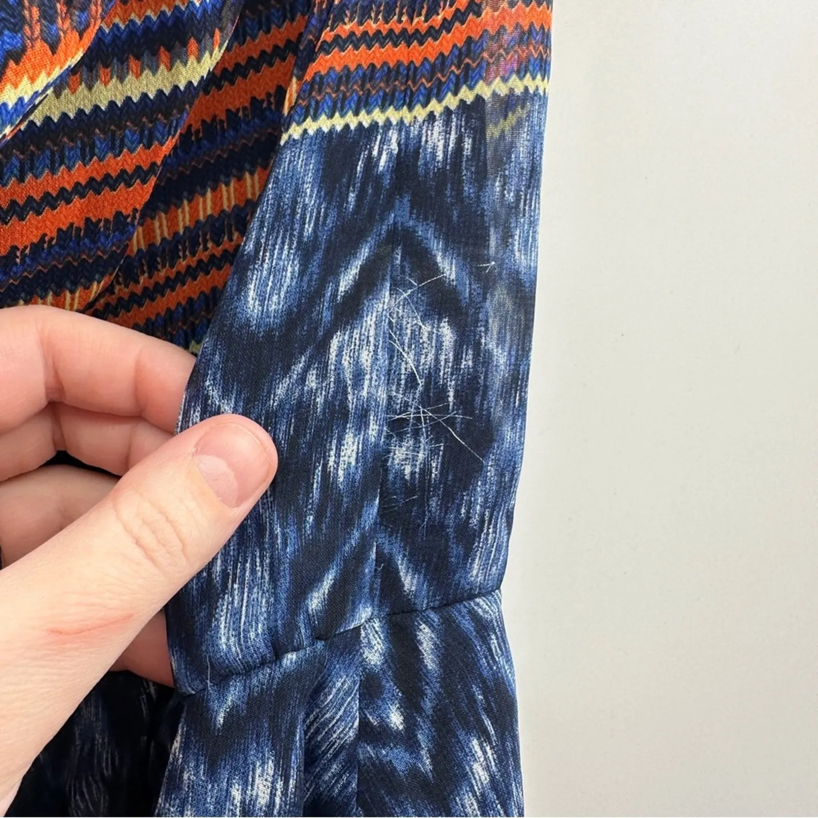 Anthropologie Maeve Urcos Handkerchief Geometric Print Strapless Dress‎ Size S - Image 8