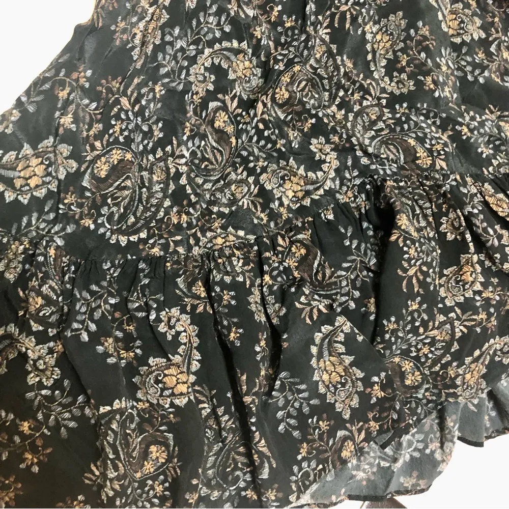 Nicholas Elsie Paisley Ruffle Mini Dress Paisley Long Sleeve Button Front Multi - Image 7