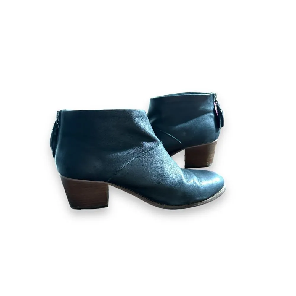 TOMS sz 10 Womens Carpe Diem Leila Leather Block Heel Souch Boots Chic Fall Edgy - Image 5