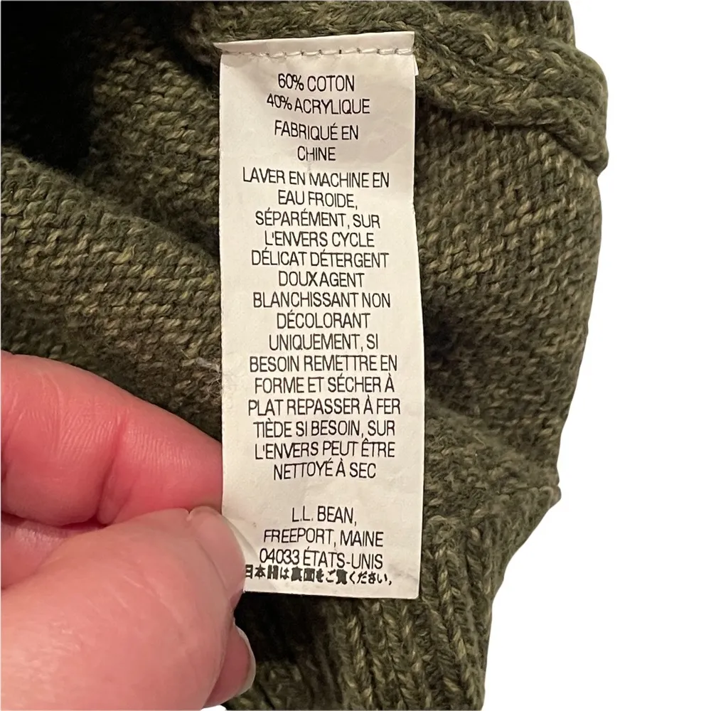LL Bean Green Turtleneck Sweater Thick - Image 2