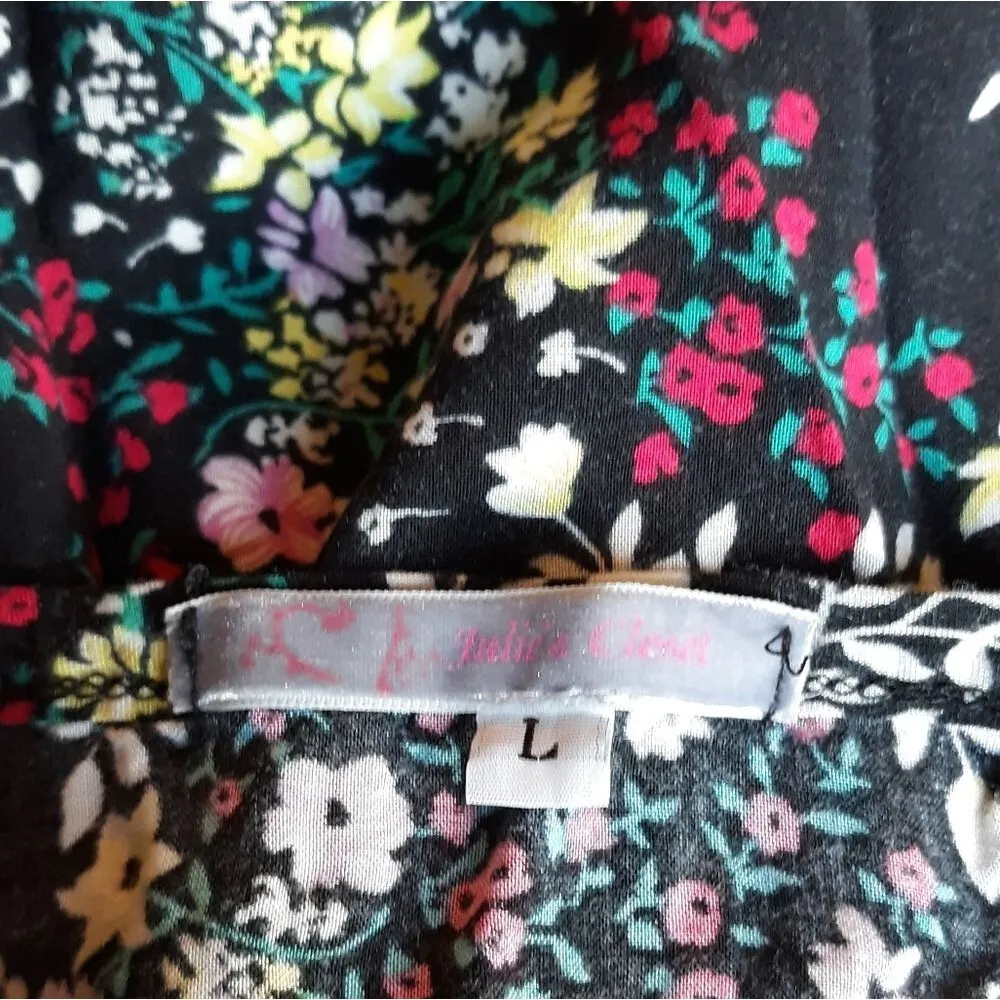 Julie's Closet black floral racerback tank top - Image 2