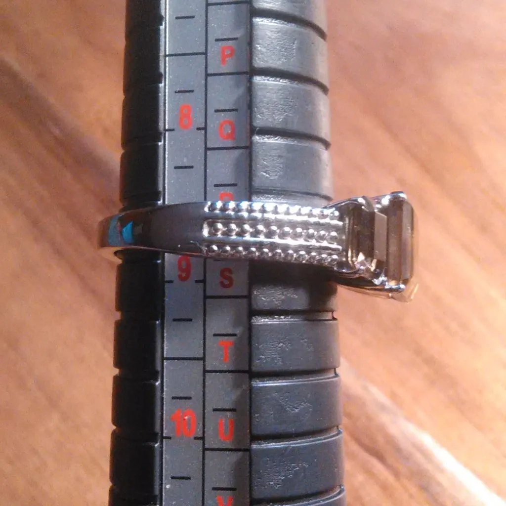 Brazilian Smoky Quartz Stainless Steel Three Stone Fancy Ring (Size 9) - Image 11