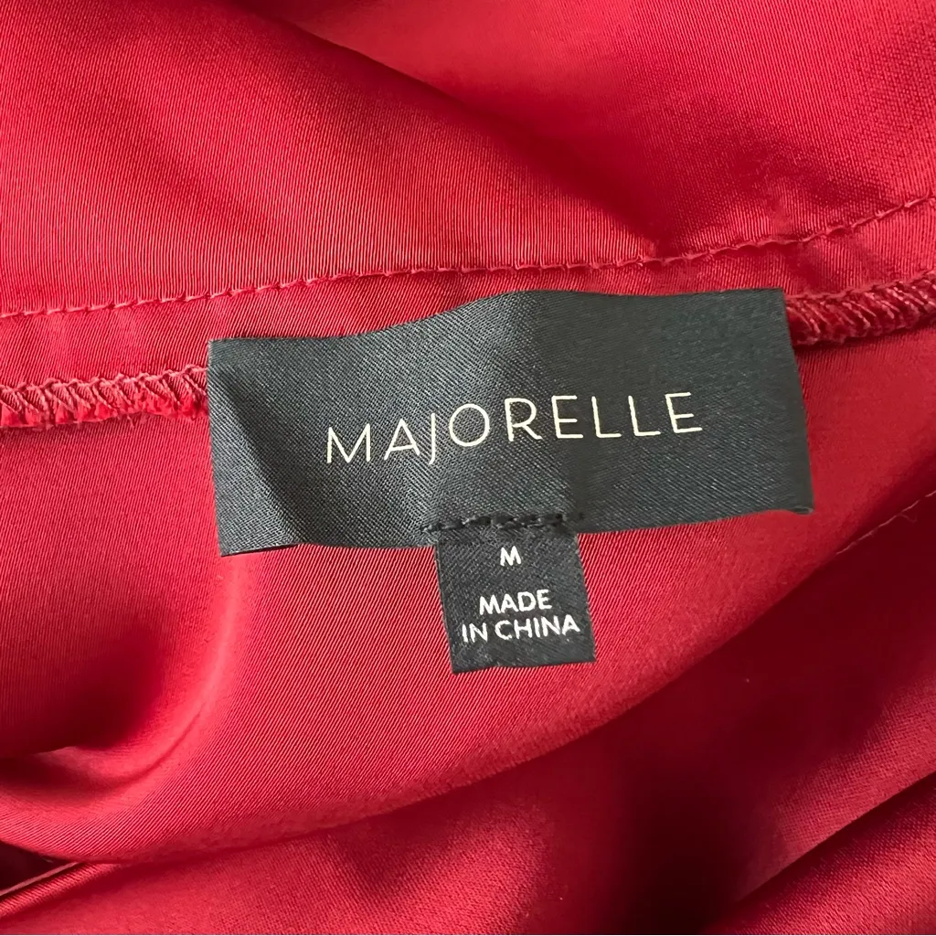 Majorelle Natalya One Shoulder Satin Maxi Gown In Red Wine - Image 10