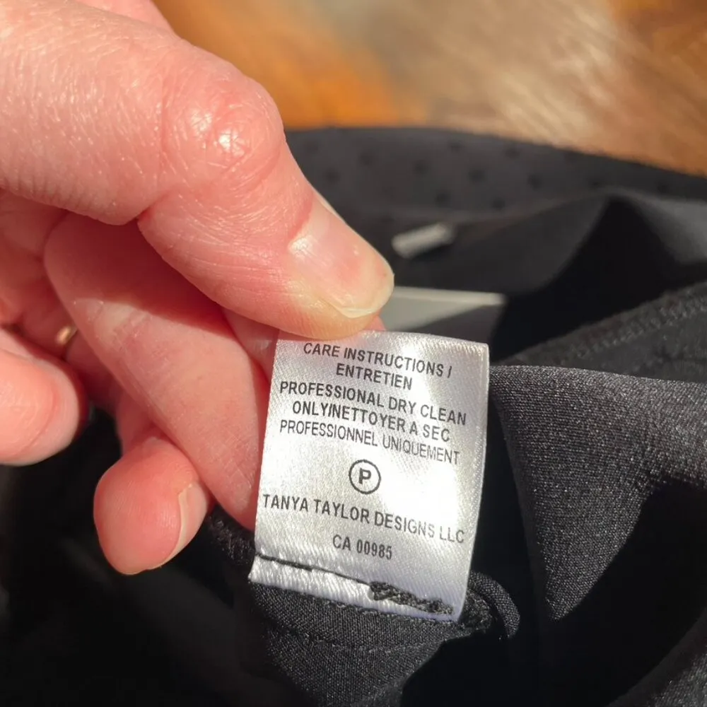 NEW NWT TANYA TAYLOR Swiss Dot Crepe Cropped Pants Black Polka Dot Tapered Crop - Image 14