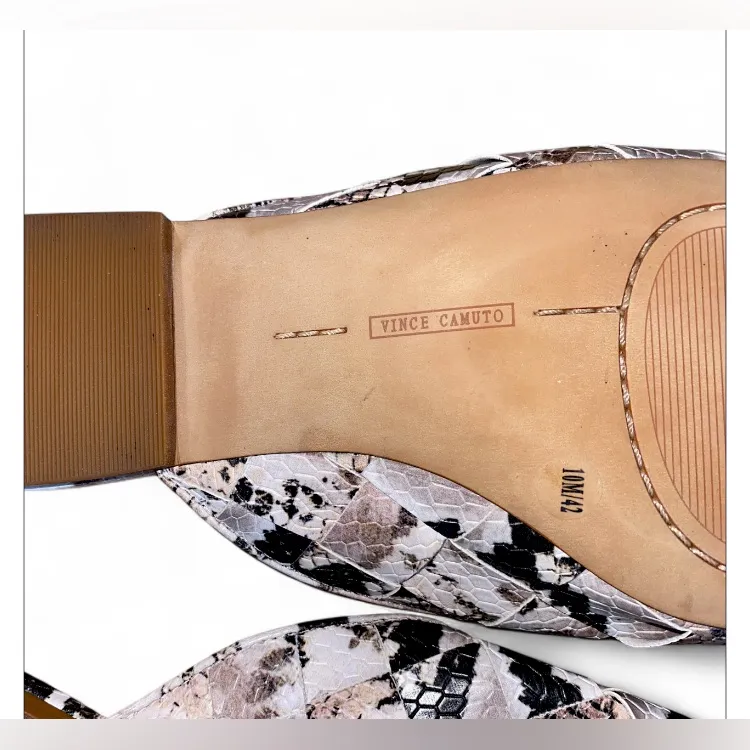 Vince Camuto  Black and Cream Patterned Mules - Image 7