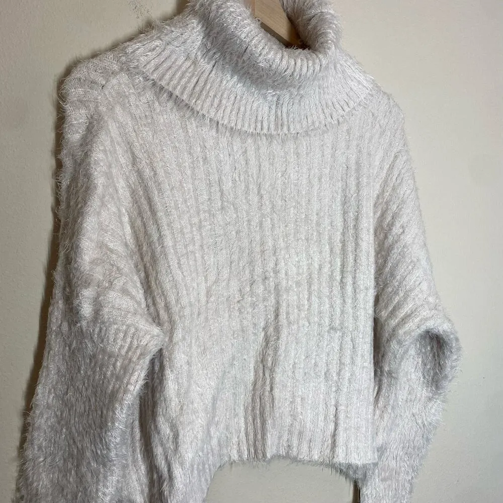 FATE Cream Eyelash Cowl Neck Sweater NWT Size Small - Image 2