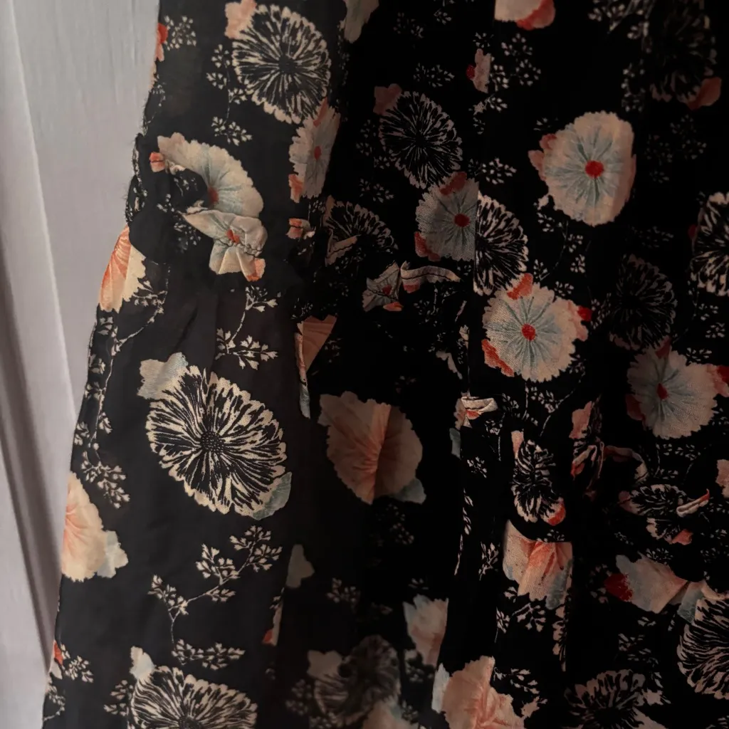 Ulla‎ Johnson Tulia Floral Midi Skirt Noir Floral Print Size 12 Ruffle Layered - Image 9