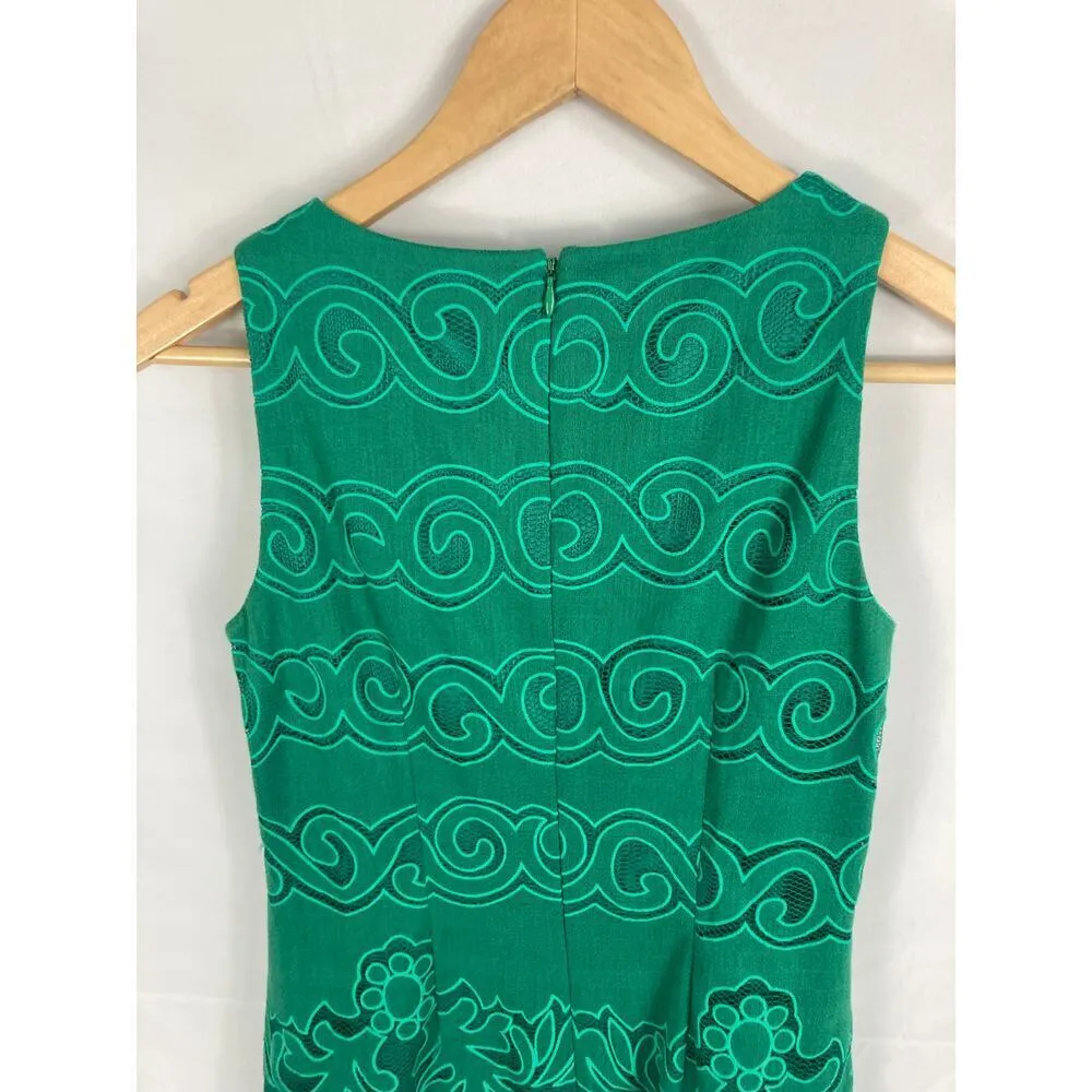 Eliza J Lace Sleeveless Dress Green Size 0P - Image 6