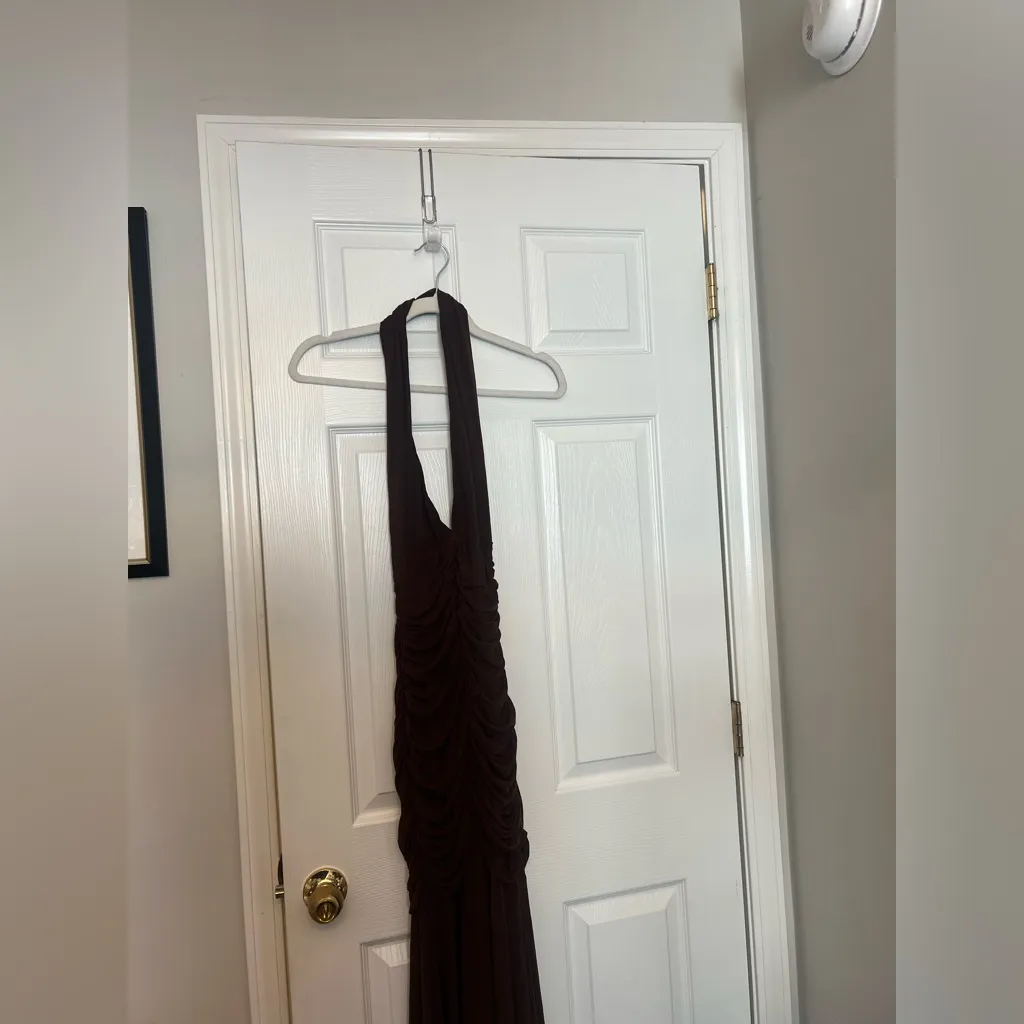 Bardot x REVOLVE Sephera Halter Mesh Midi Dress in Chocolate - Image 5