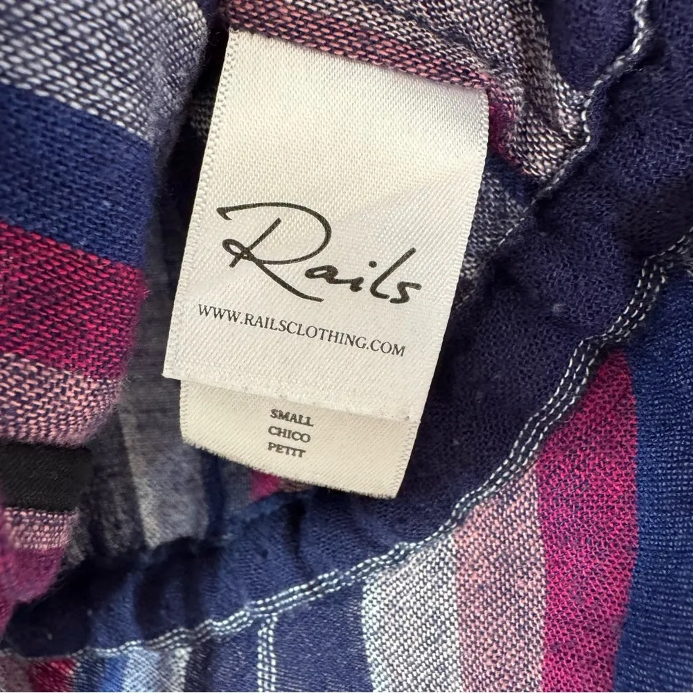 RAILS Drawstring Peplum Marti Shirt in Salvador Stripe Linen Blend Size S - Image 10